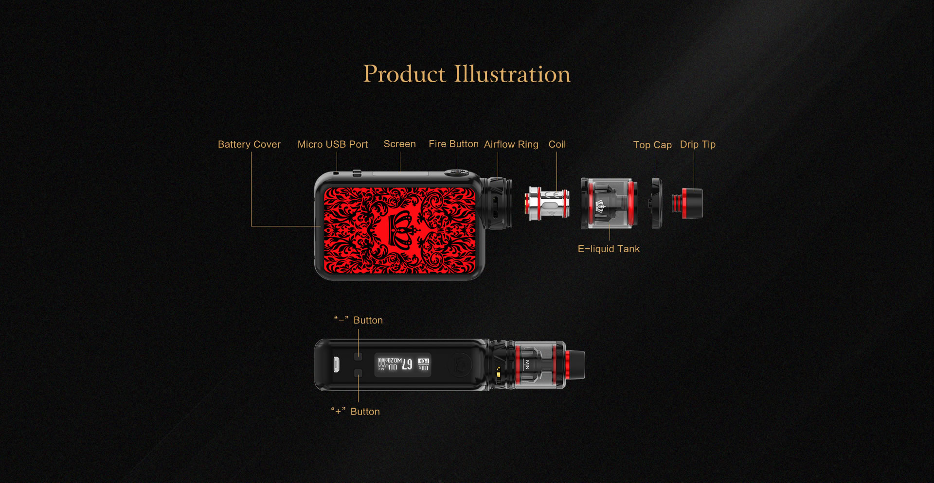 Glass 810 Uwell Crown 4 Coils - Vape And Go Australia Drip Tip